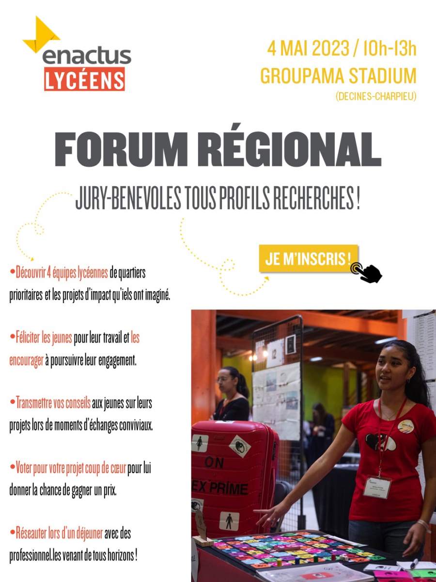 Affiche Forum régional Enactus Lycéens AuRA