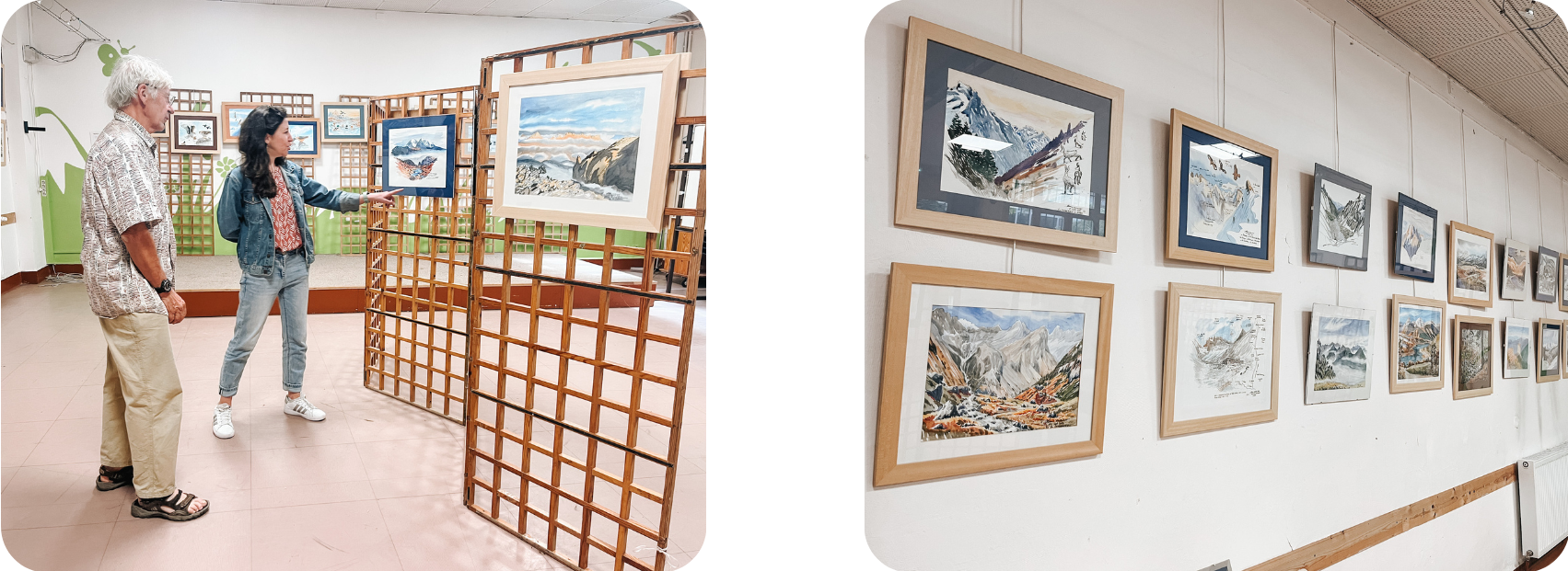 Photos de l'exposition des aquarelles d'Alexis Nouilhat