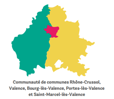 Territoires concernés par la prime Conduent : Communauté de commune Rhône-Crussol, Valence, Bourg-lès-Valence, Portes-lès-Valence et Saint-Marcel-lès-Valence