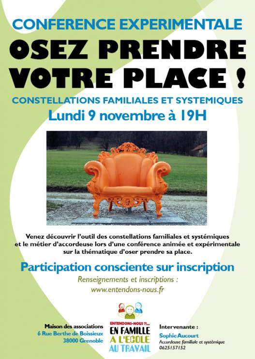 Osez prendre votre place ! Une conférence autour des constellations familiales - Grenoble (38)