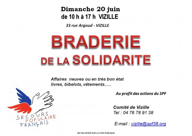 Le 20 Juin, le comité de Vizille Secours Populaire Français organise une braderie solidaire.