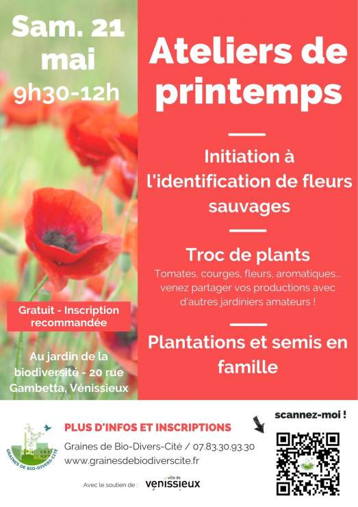 Ateliers de printemps - Jardin de la biodiversité - Vénissieux (69)