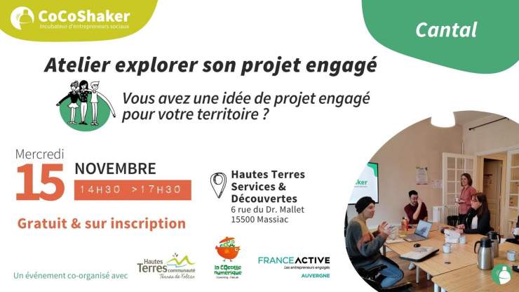 Atelier « Explorer son projet engagé » dans le Cantal