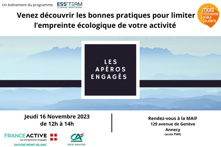 Les apéros engagés de France Active Savoie Mont-Blanc, spéciale mois de l'ESS
