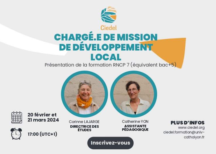 [WEBINAIRE] Présentation de la formation Chargé.e de mission de développement local en France et à l'étranger
