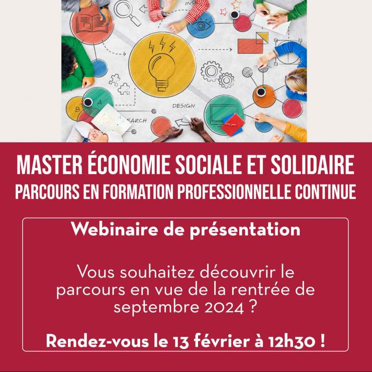 Webinaire de présentation - Master 2 Économie Sociale et Solidaire - Formation Continue