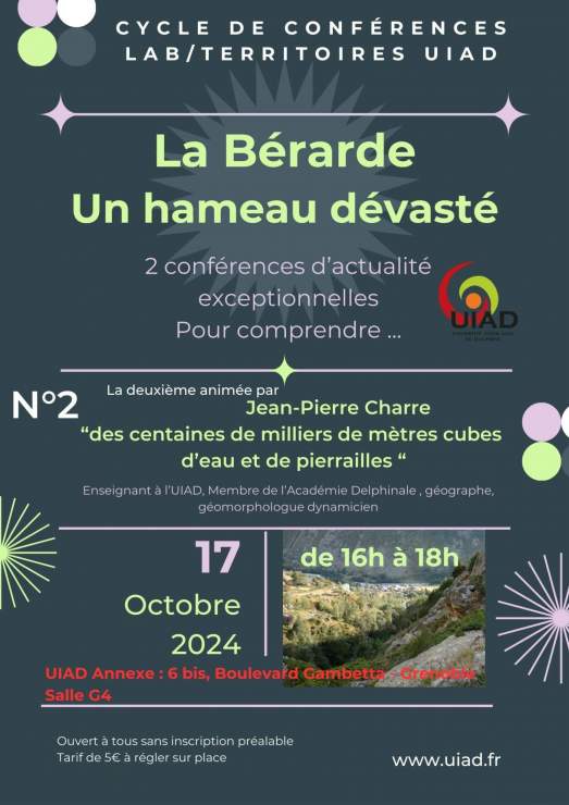 La Bérarde deux conférences les 10 et 17 octobre 2024