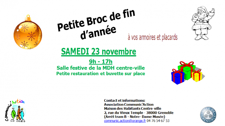 Petite brocante, MDH centre ville, 23 novembre24