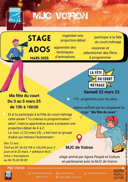 Stage pour ados du "Ma Fête du Court".