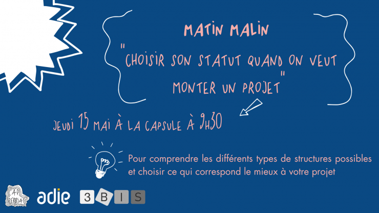 Visuel Matin Malin "Choisir son statut quand on monte son projet"