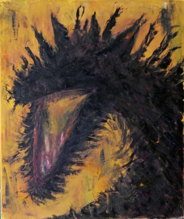 Peinture acrylique Dragon qui rit