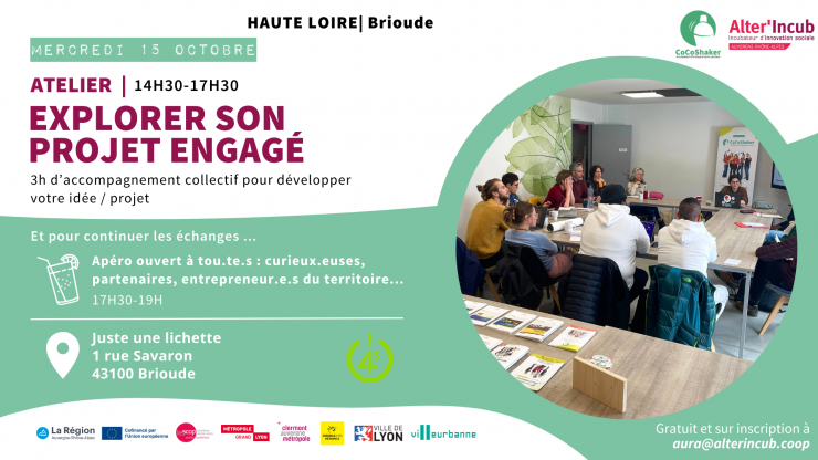 Explorer votre projet avec Alter'Incub et Cocoshaker