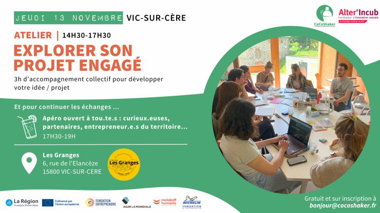 Vic-sur-Cère | Atelier « Explorer son projet engagé » suivi d’un apéro