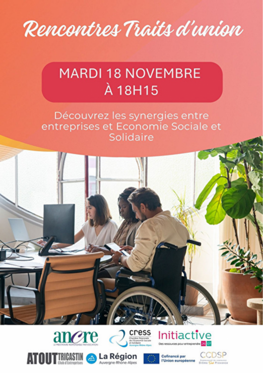 Découvrez les synergies entre entreprises et ESS le 18 novembre à 18h15 à la Brasserie à Pierrelatte