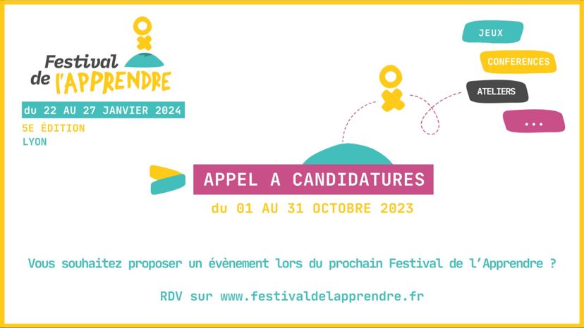 Appel à candidatures du Festival de l&rsquo;Apprendre 2024