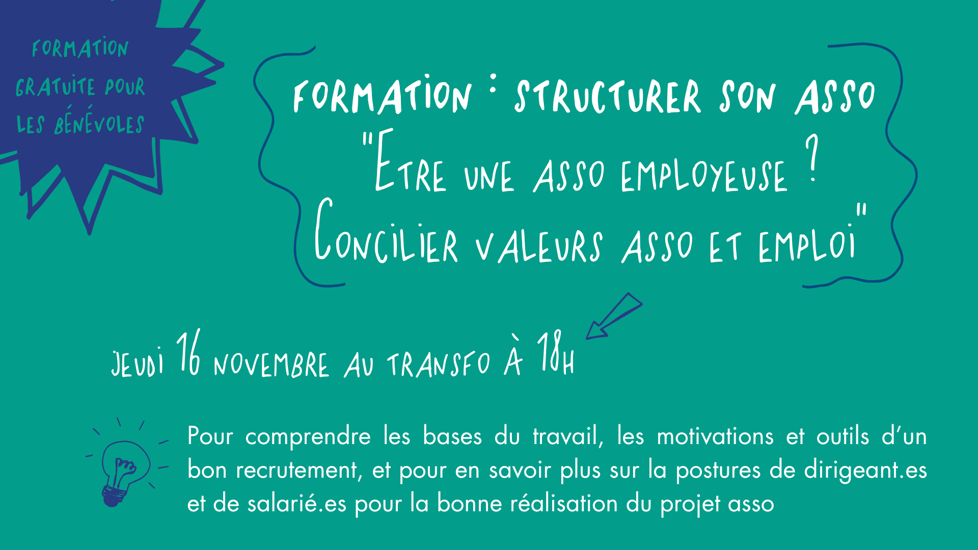 Formation gratuite « Etre une asso employeuse ? Concilier valeurs associatives et emploi » Formation gratuite « Etre une asso employeuse ? Concilier valeurs associatives et emploi »