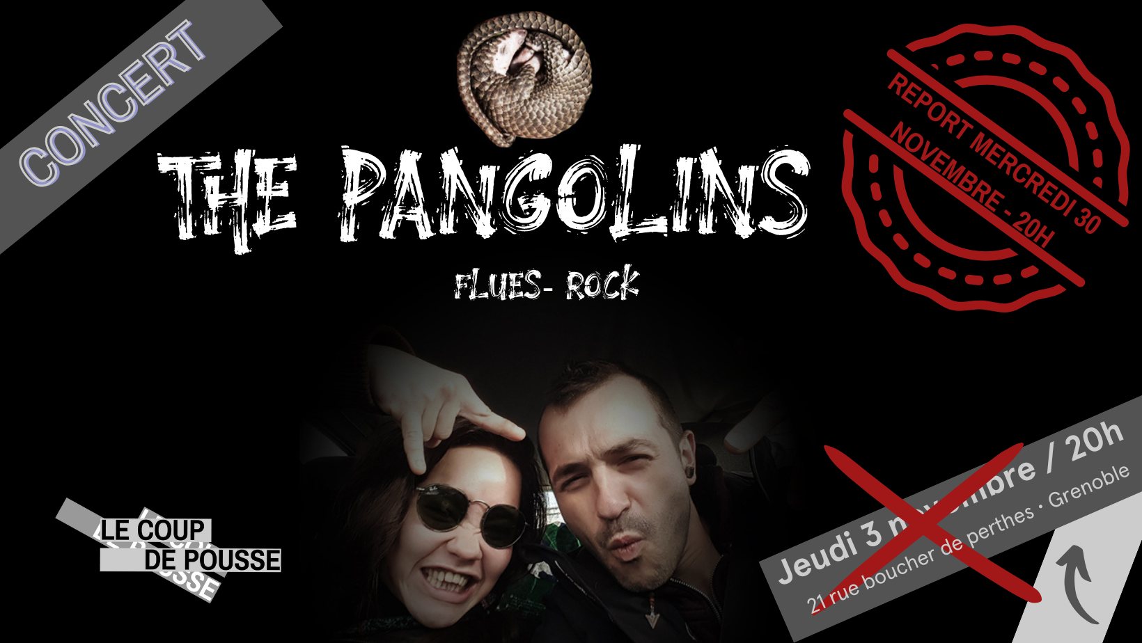 Concert // Les Pangolins – Flues Rock (Report du 3/11)
