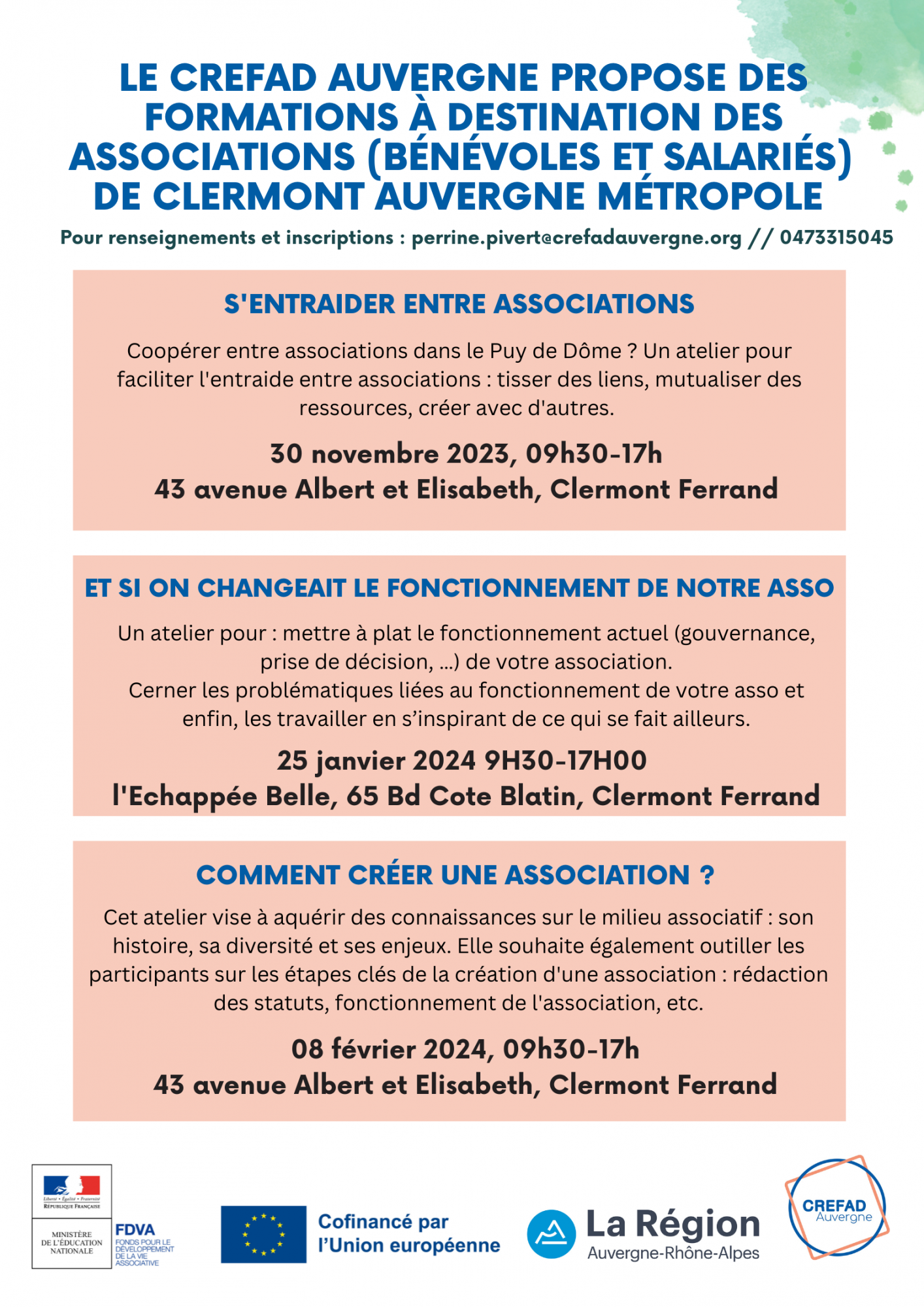Atelier Formation : et si on changeait le fonctionnement de notre association (Clermont Ferrnand)