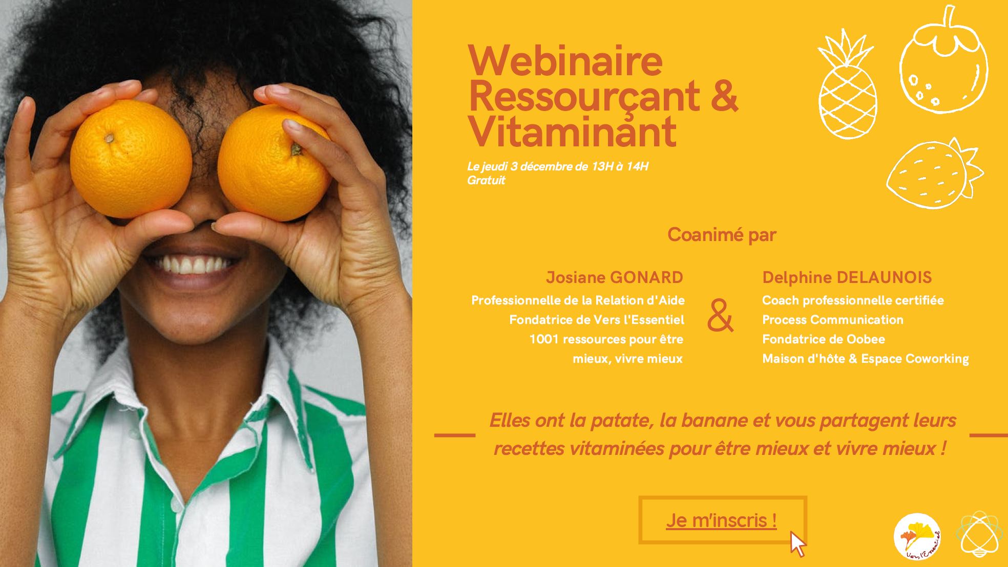 Webinaire Ressourçant & Vitaminant jeudi 3/12 de 13h à 14h
