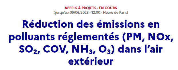 Appel à projets : Qualité de l&rsquo;air