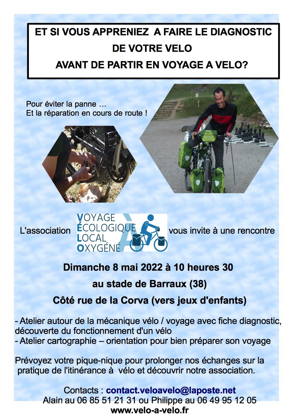 Atelier diagnostic vélo avant de partir en voyage – Barraux (38)