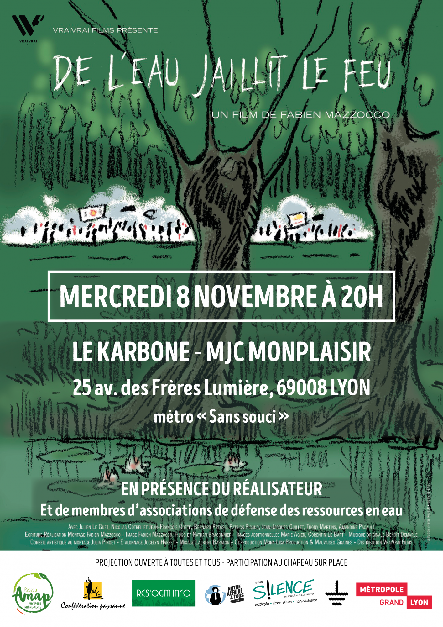 Projection « De l&rsquo;eau jaillit le feu » en présence du réalisateur et d&rsquo;associations