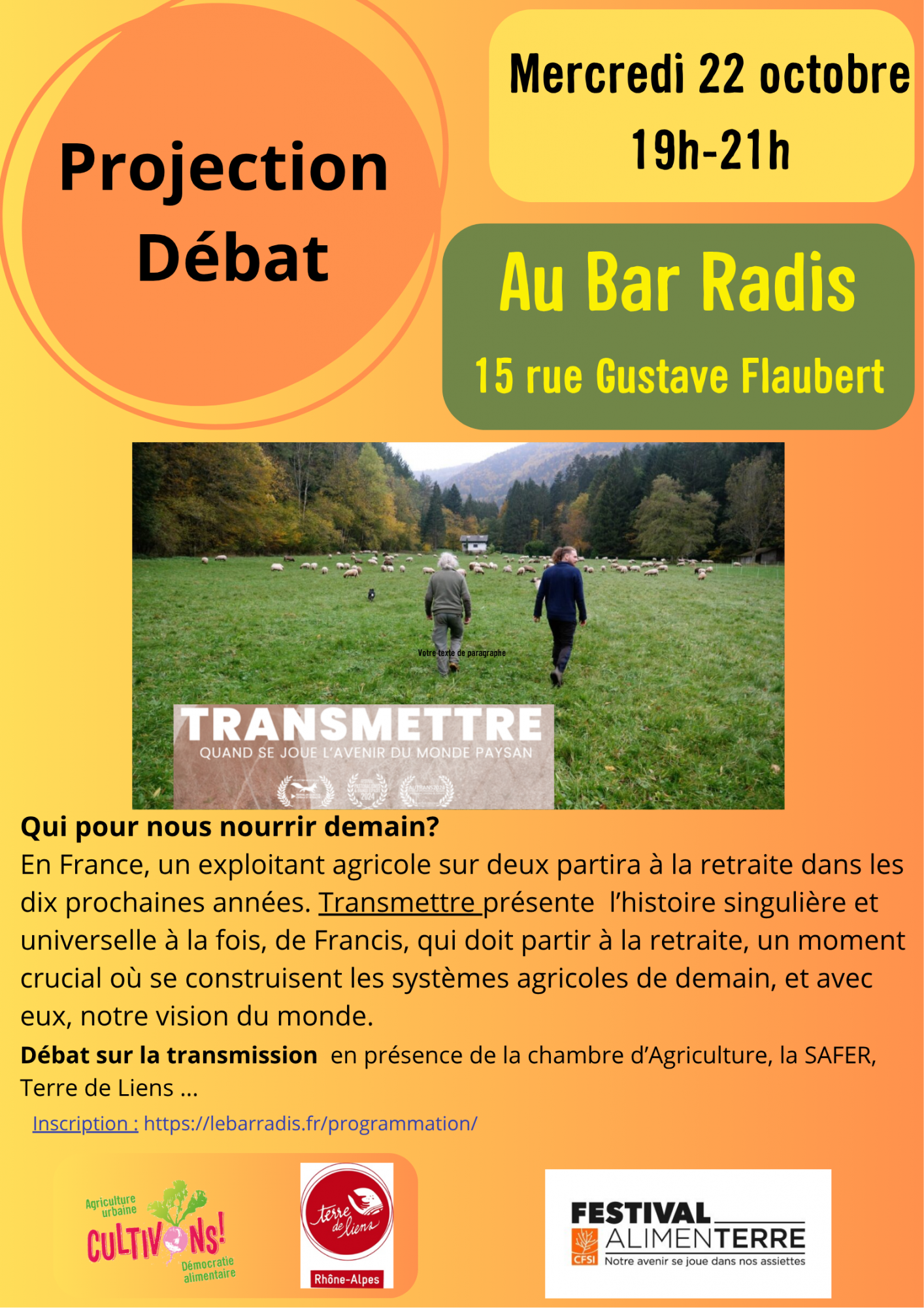 Projection-débat « Transmettre » Projection-débat « Transmettre »