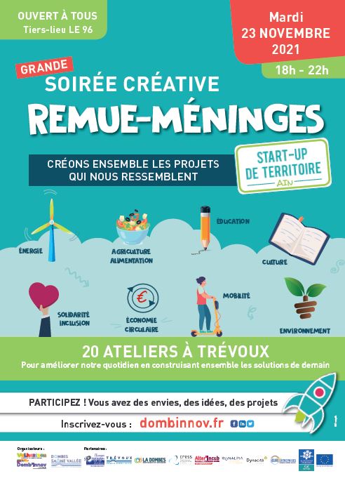 REMUE-MENINGES- soirée créative START-UP DE TERRITOIRE