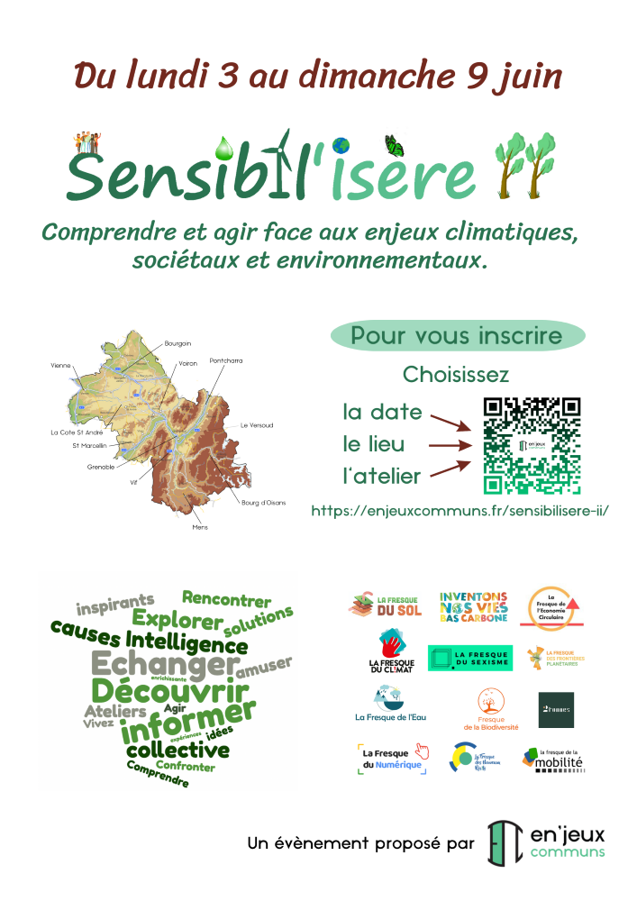 Sensibil&rsquo;Isère II: ateliers participatifs sur les enjeux climatiques, environnementaux et sociétaux