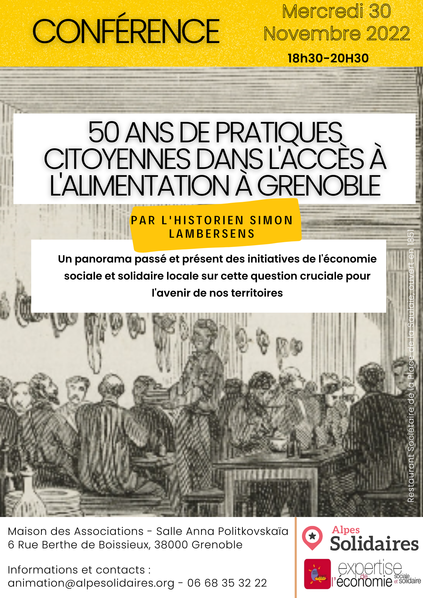 Conférence « Cinquante ans de pratiques citoyennes dans l’accès à l’alimentation à Grenoble » Conférence « Cinquante ans de pratiques citoyennes dans l’accès à l’alimentation à Grenoble »