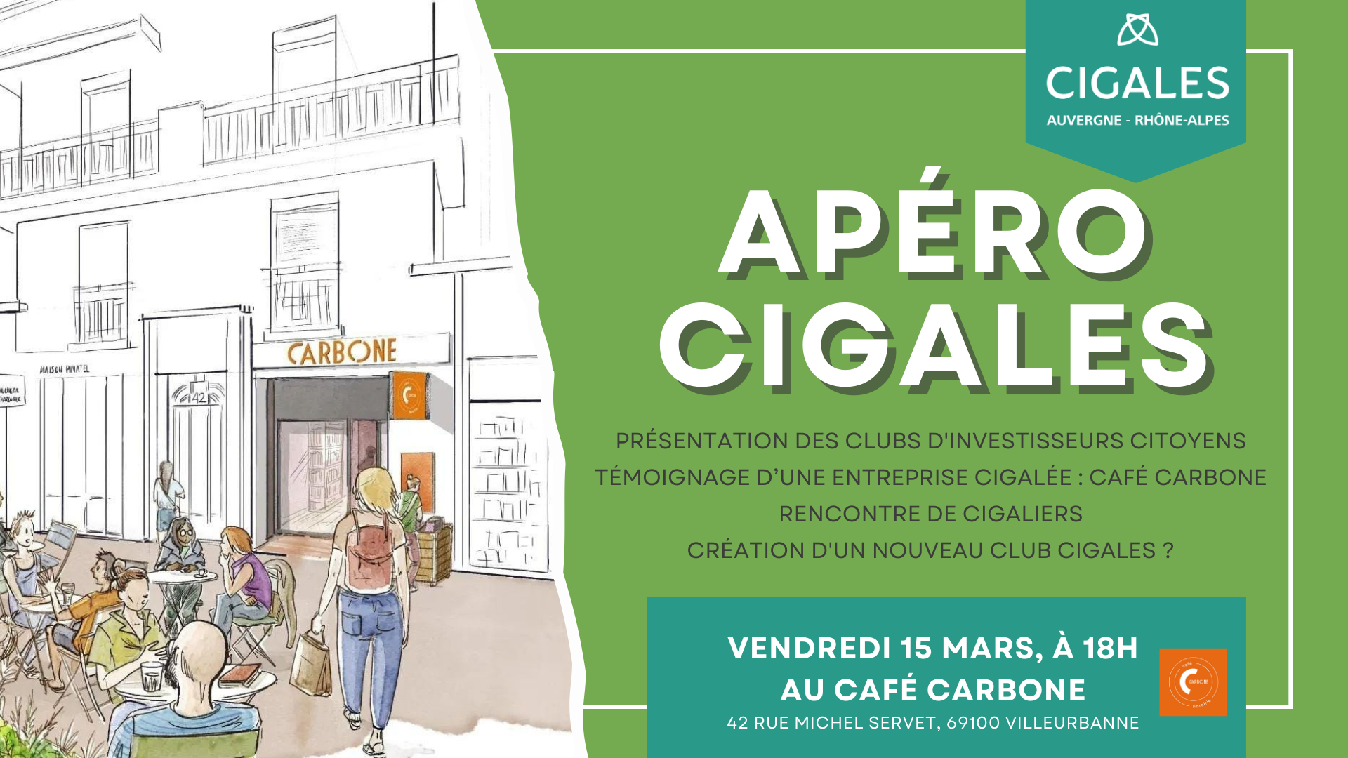 Apéro CIGALES à Villeurbanne le 15 mars