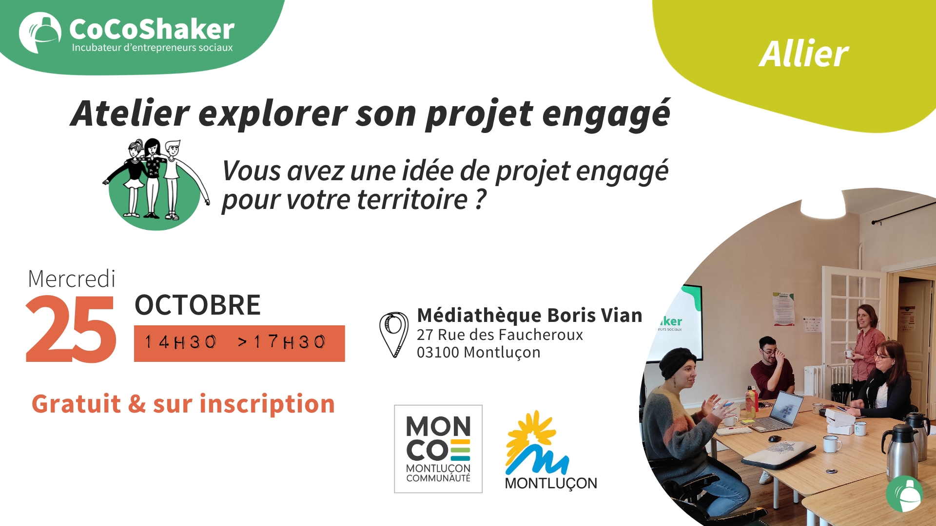Atelier « Explorer son projet engagé » à Montluçon