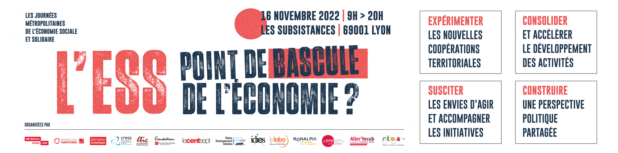 Journées Métropolitaines de l’ESS – Lyon (69) Journées Métropolitaines de l’ESS – Lyon (69)