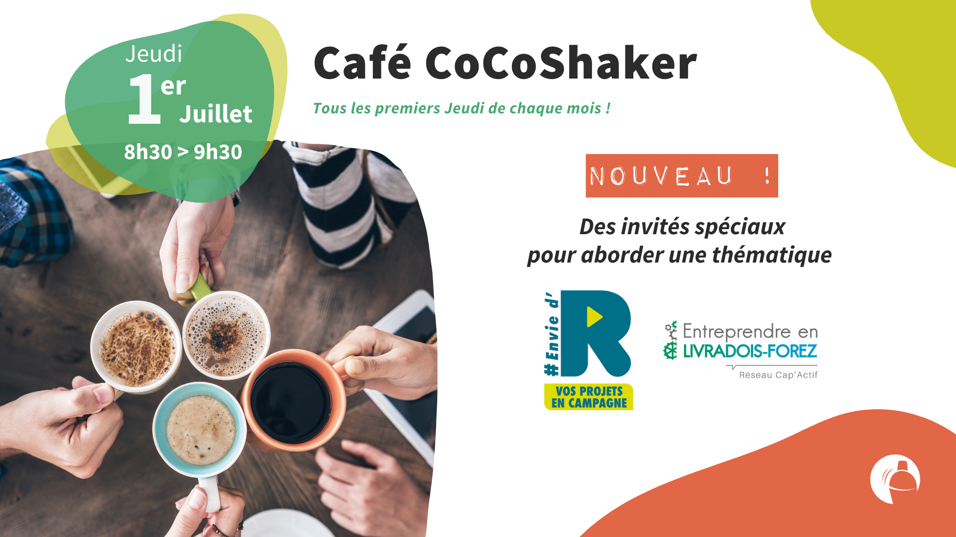 Réseautage : Café CoCoShaker – Clermont-Ferrand (63) et en distanciel
