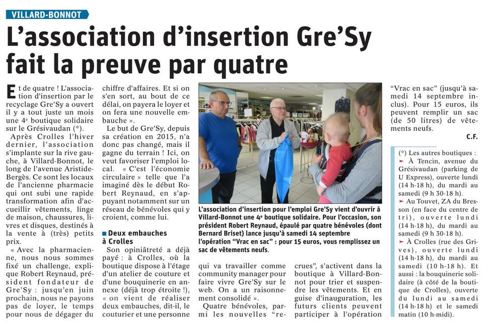 L&rsquo;association GRESY cherche bénévoles –  vallée du grésivaudan (38)