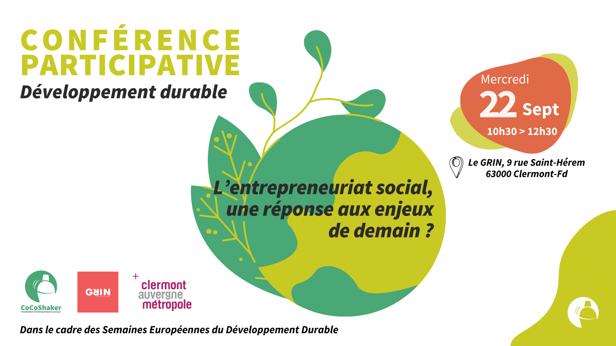 Conférence Participative : Développement durable – Clermont-Ferrand (63)