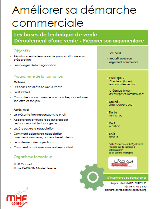 Les bases des technique de vente – Déroulement d&rsquo;une vente – Préparer son argumentaire – Saint-Etienne (42)