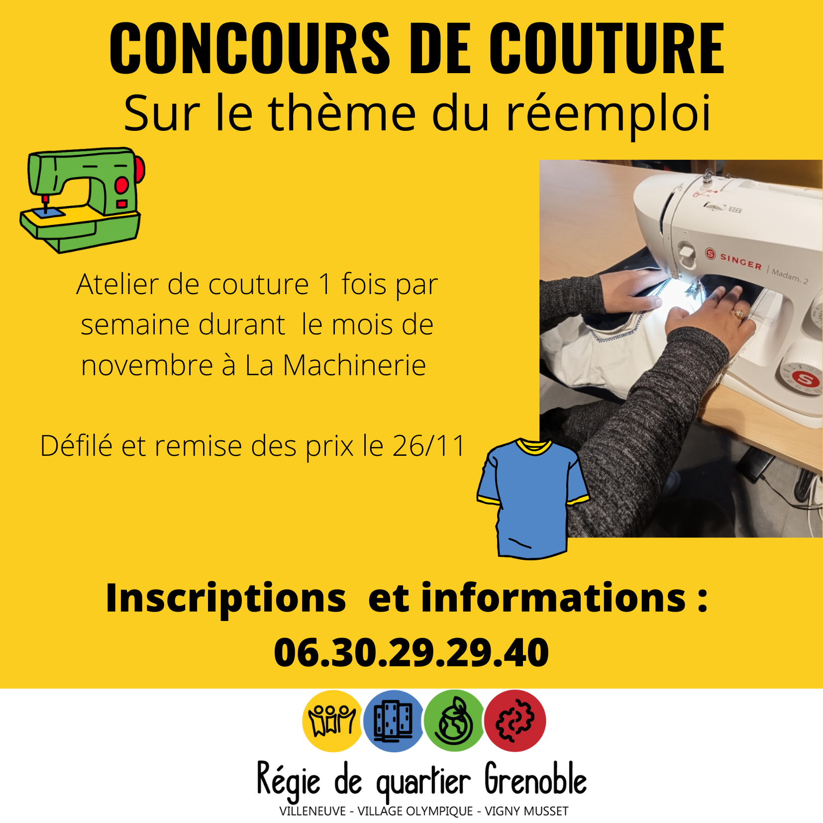 Inscription concours de couture de La Régie de quartier Grenoble