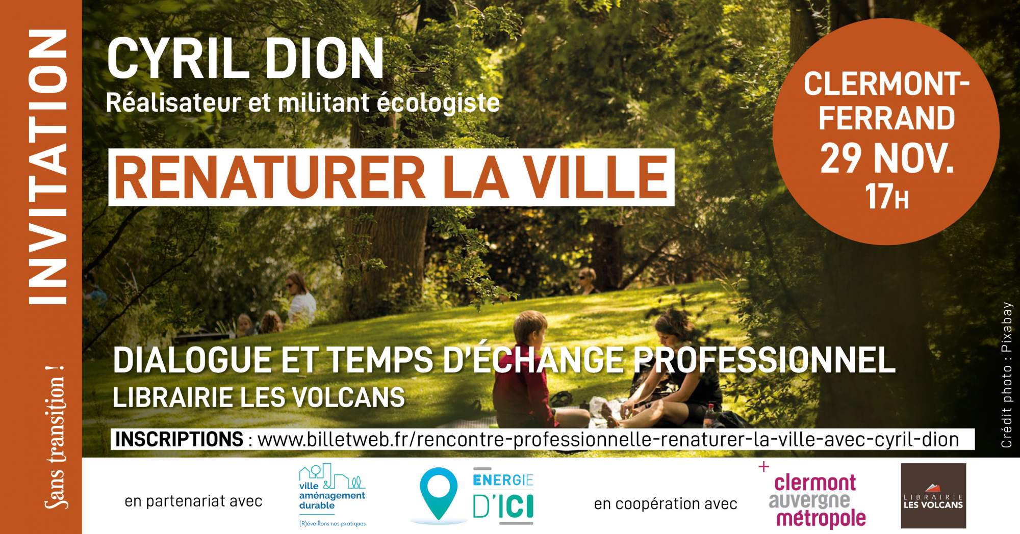 Rencontre professionnelle « Renaturer la ville » avec Cyril Dion Rencontre professionnelle « Renaturer la ville » avec Cyril Dion