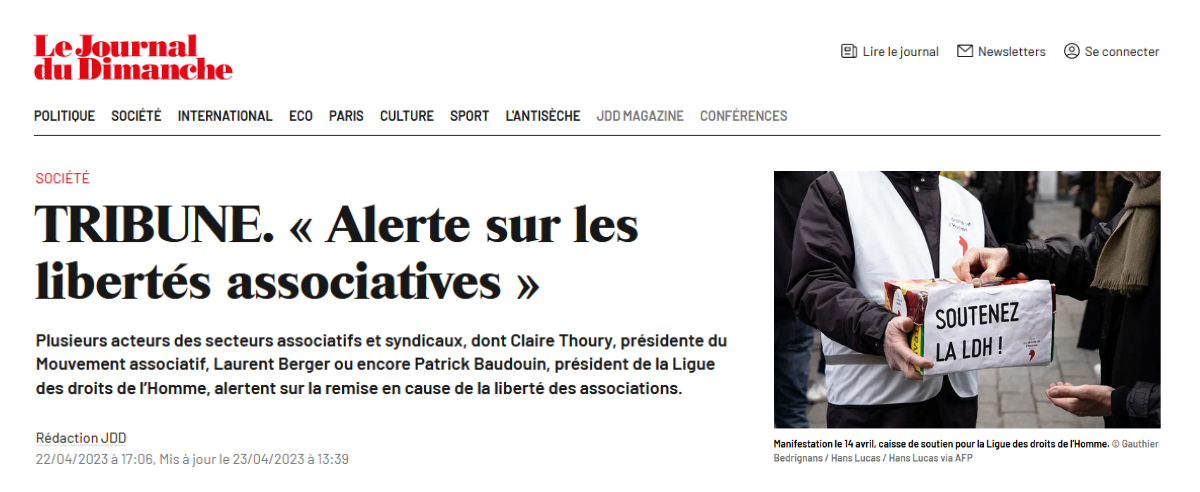 [Tribune] Alerte sur les libertés associatives · 129 acteurs de la société civile