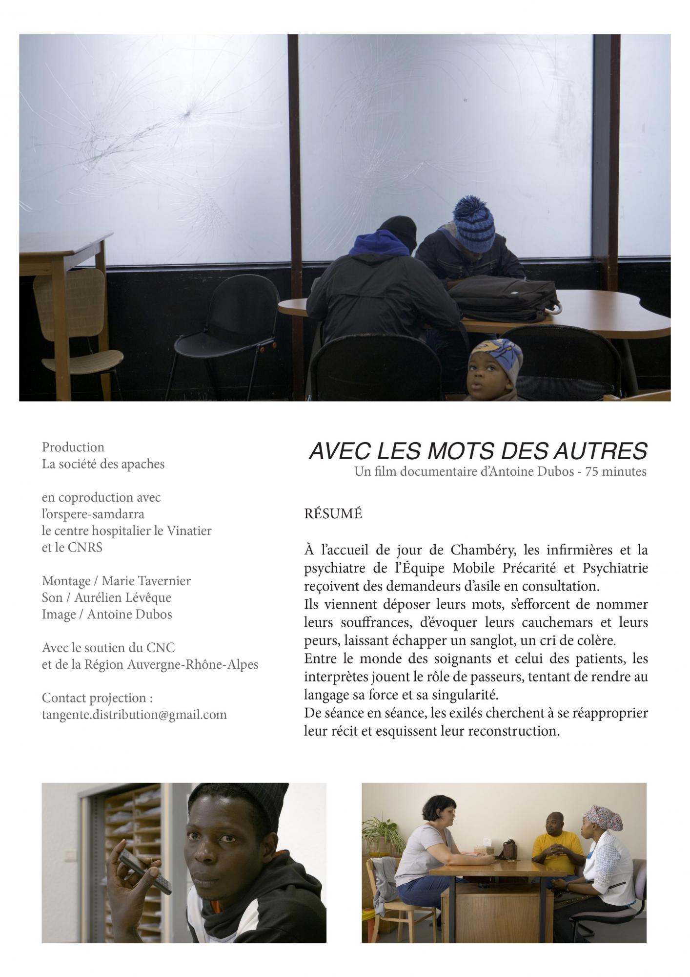 Ciné-débat « Avec les mots des autres » – santé mentale et exil – en présence du réalisateur Antoine Dubos – Grenoble (38) Ciné-débat « Avec les mots des autres » – santé mentale et exil – en présence du réalisateur Antoine Dubos – Grenoble (38)