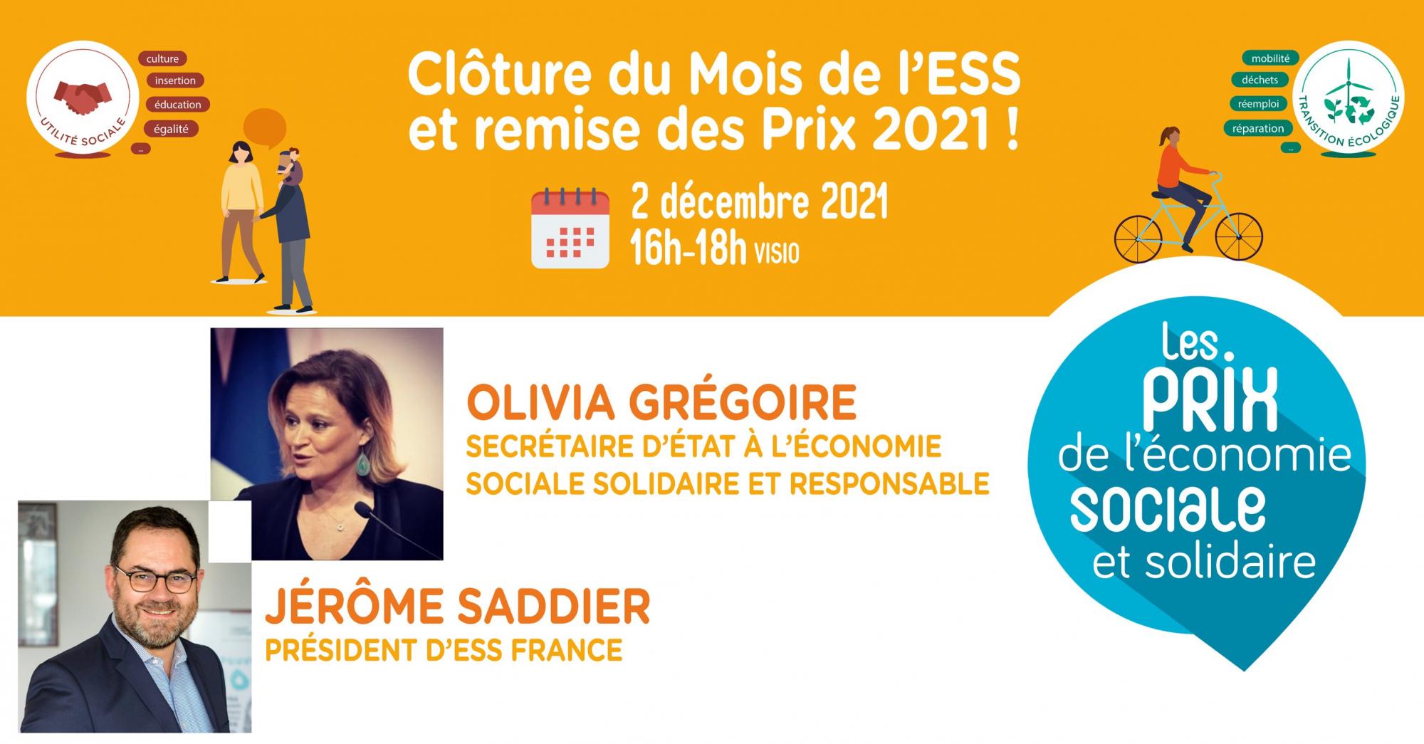 Clôture du Mois de l&rsquo;ESS et annonce des lauréats des Prix ESS 2021 !