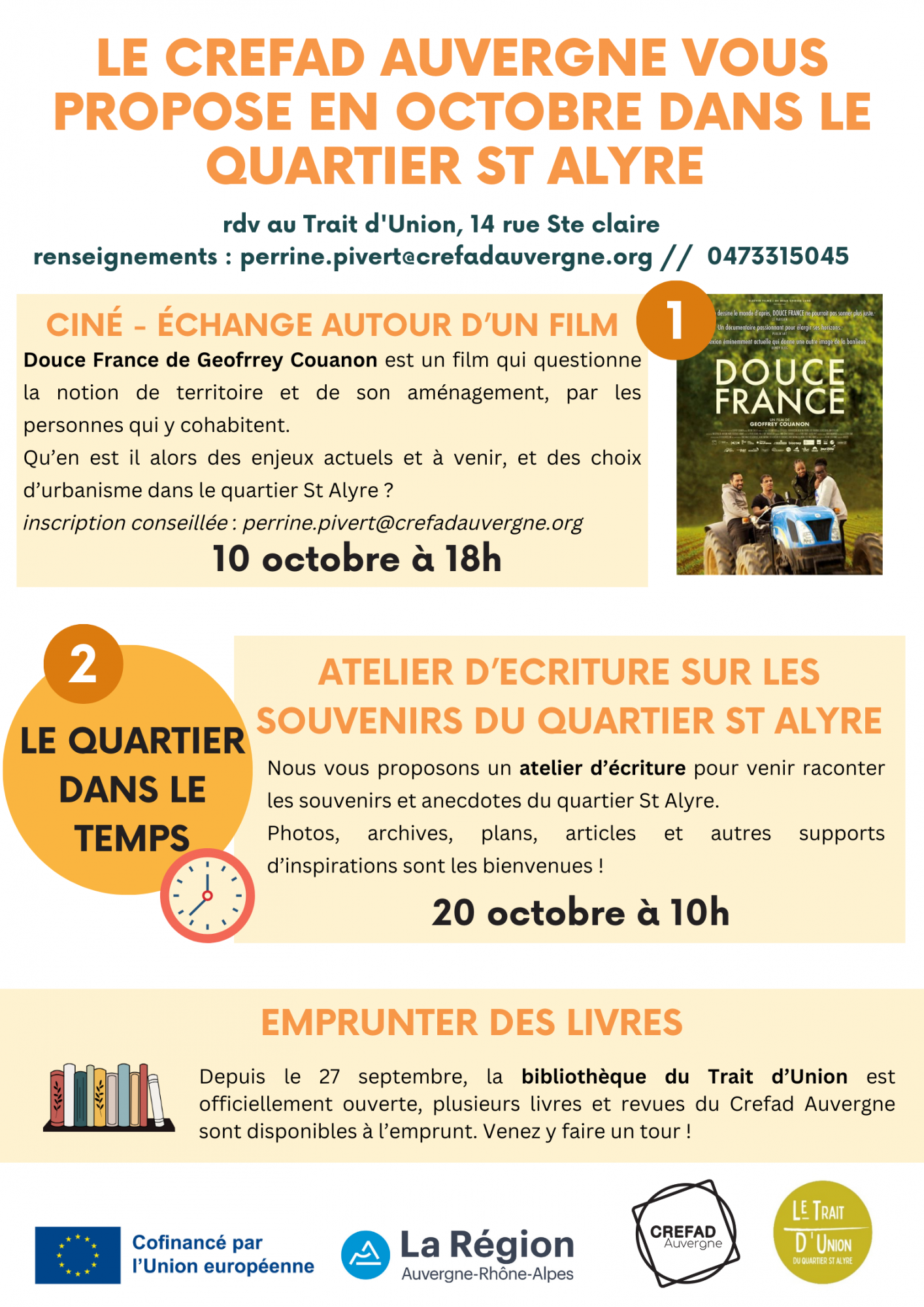 Atelier d&rsquo;écriture sur le quartier St Alyre (Clermont-Ferrand)