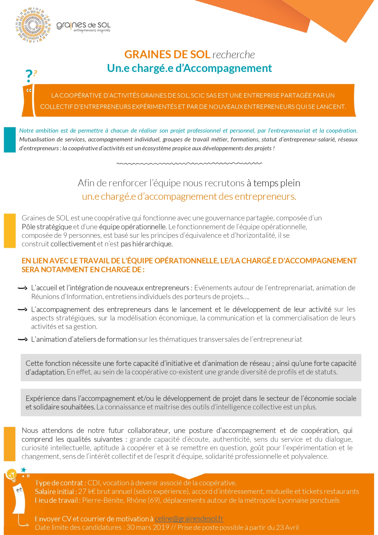 Graines de SOL recrute !!