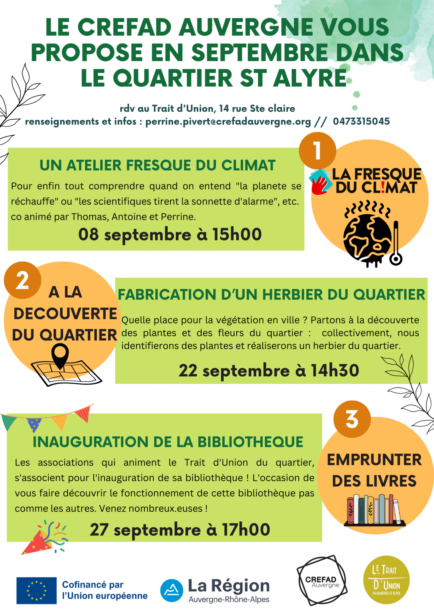 Inauguration de la bibliothèque du Trait d&rsquo;Union du quartier St Alyre (Clermont Ferrand)