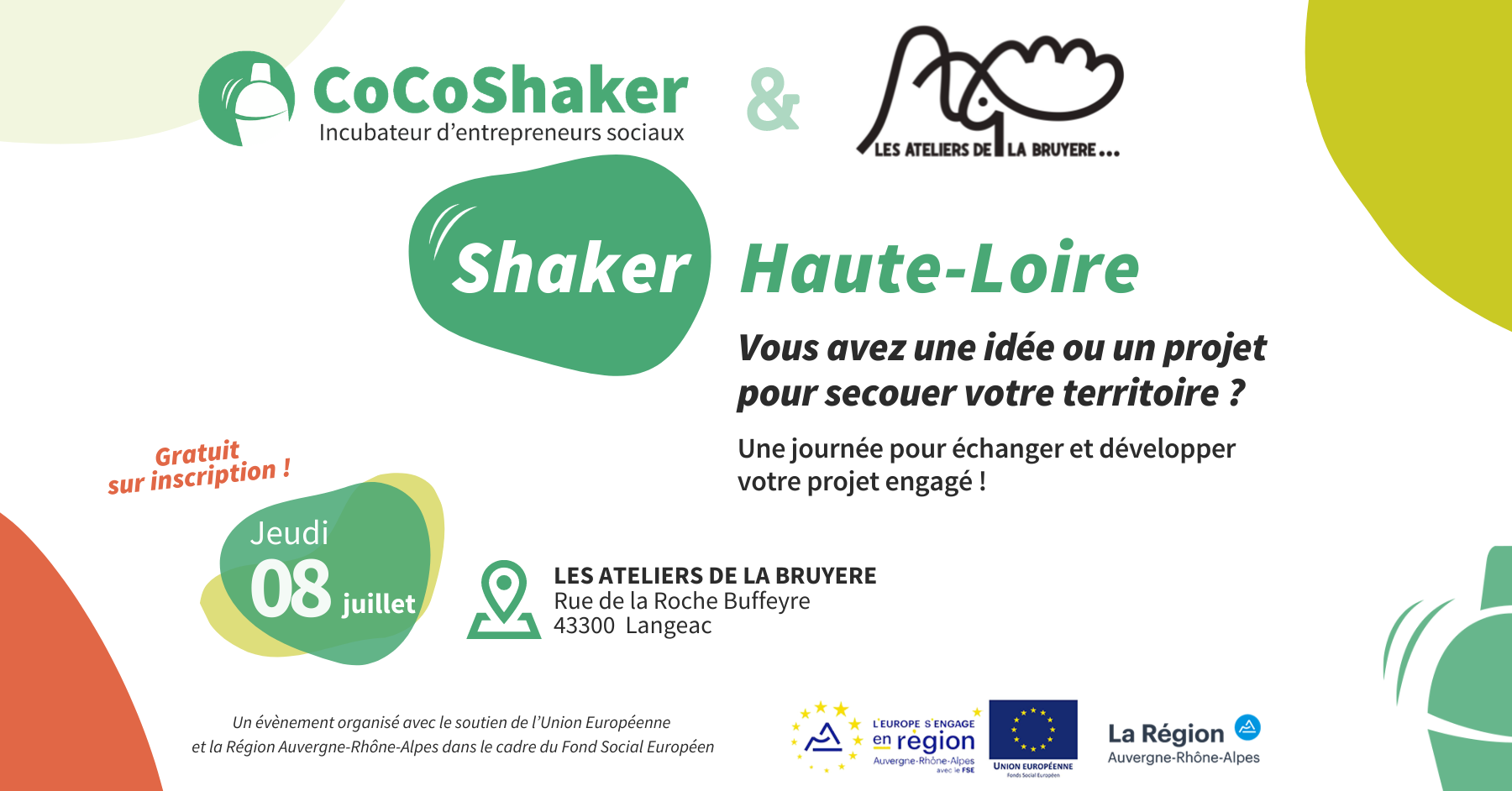 Shaker Haute-Loire – Une journée pour développer son projet engagé ! – Langeac (43)