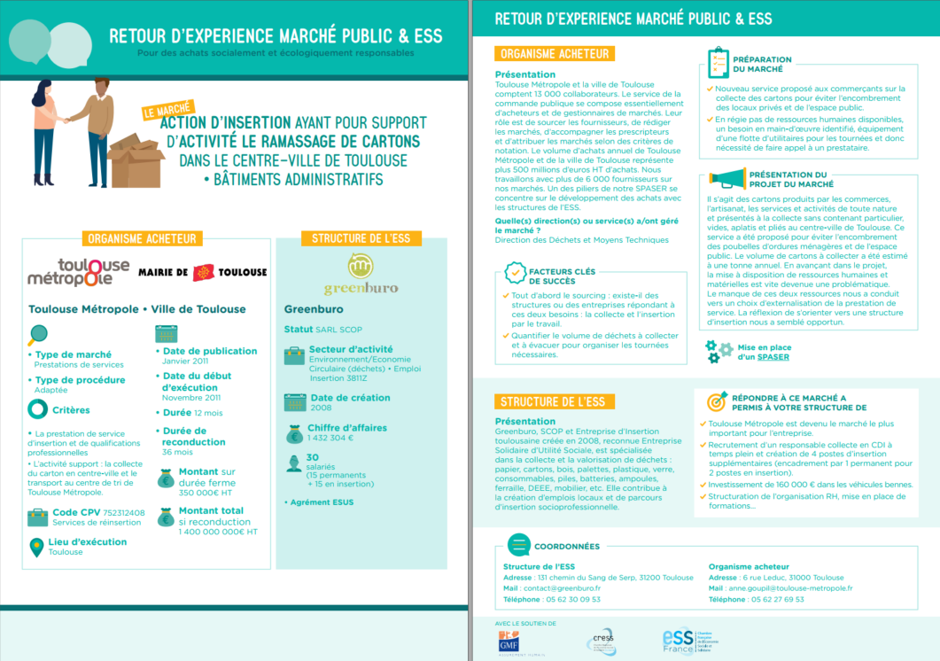 Fiches REX Marchés publics & structures de l&rsquo;ESS – ESS France et réseau des CRESS