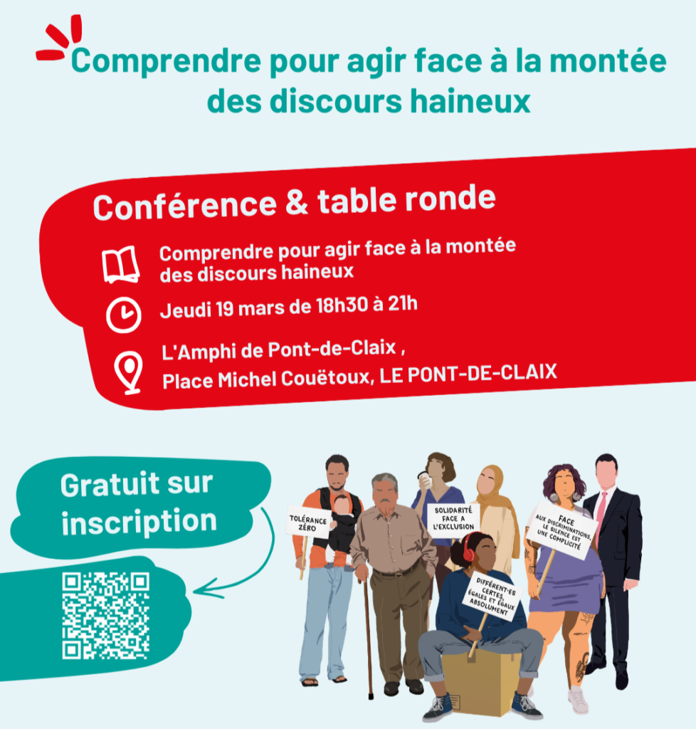 Conférence & table ronde : Comprendre pour agir face à la montée des discours haineux